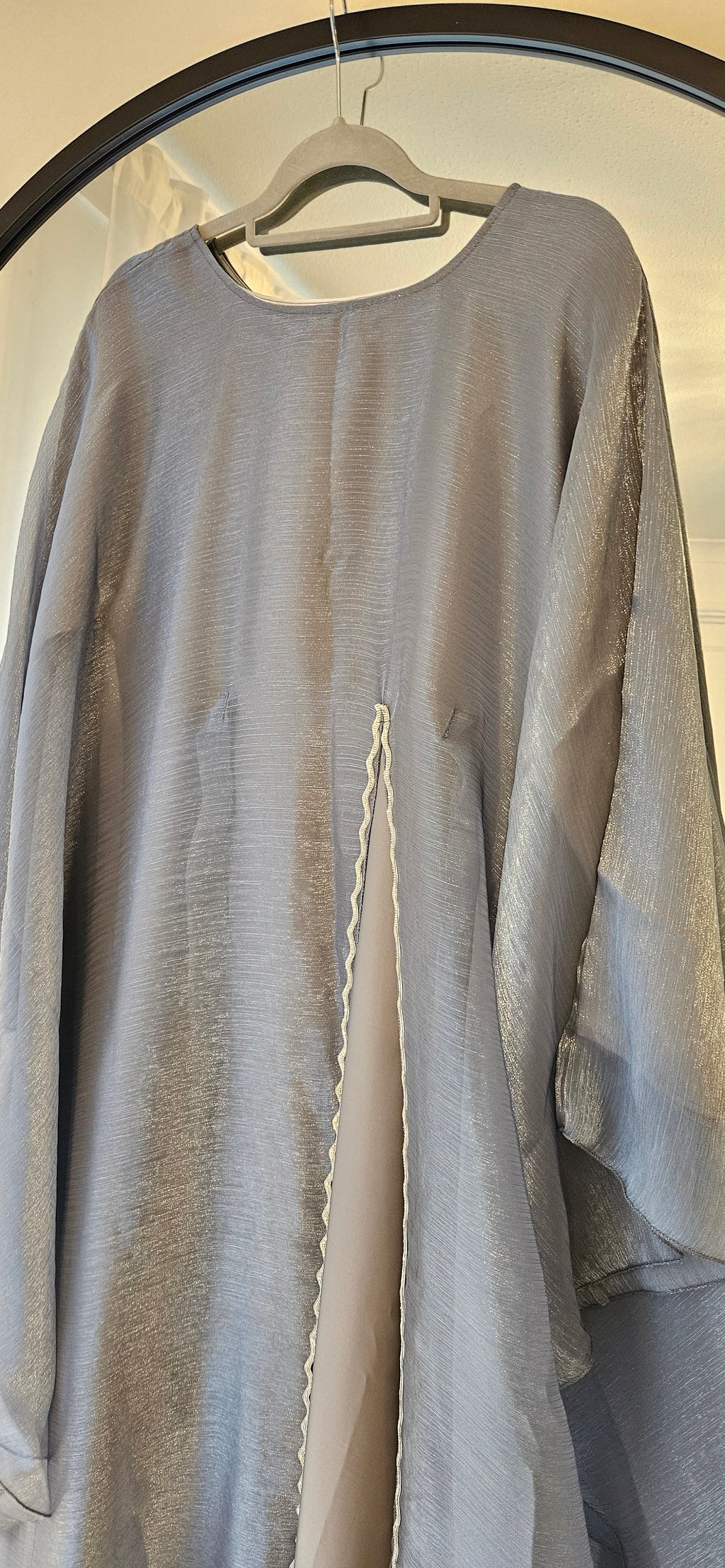 Shimmer Cape Abaya - Dusty Blue