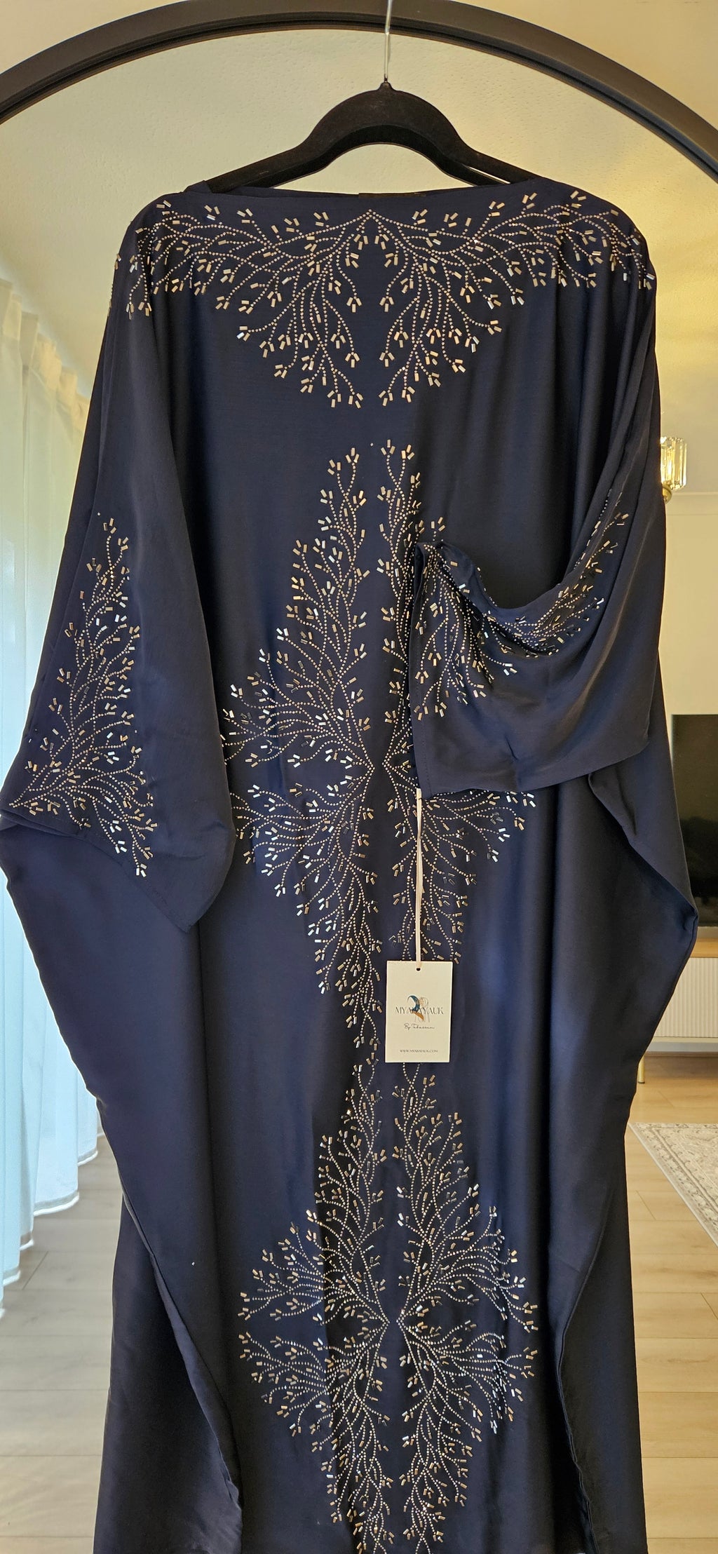 Butterfly Abaya with Belt - Blue