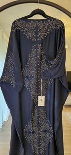 Butterfly Abaya with Belt - Blue