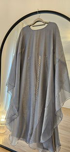 Shimmer Cape Abaya - Dusty Blue