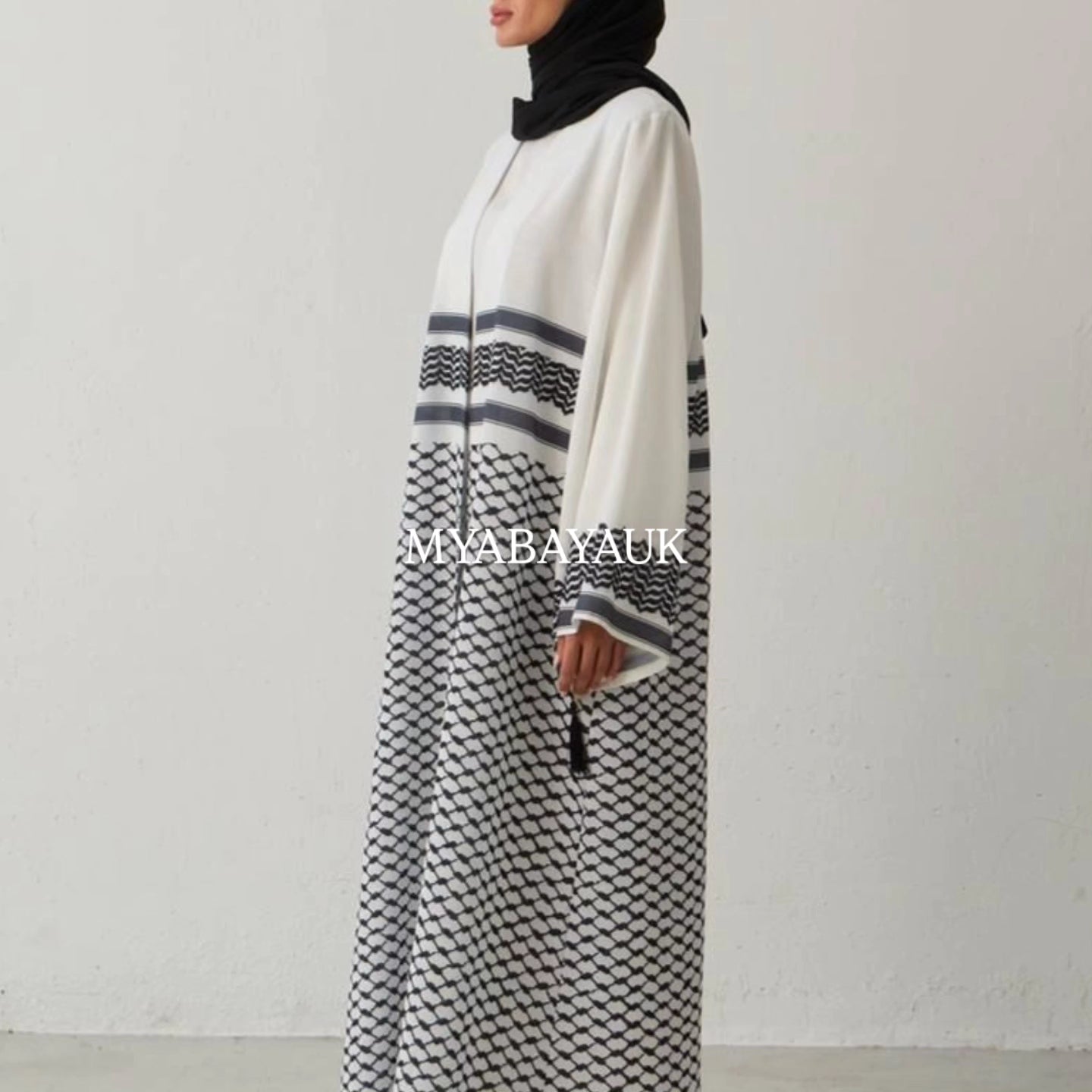 Palestine Abaya in white