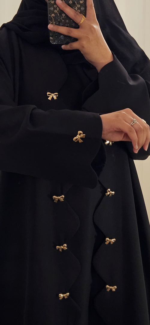 Bow Abaya in Black