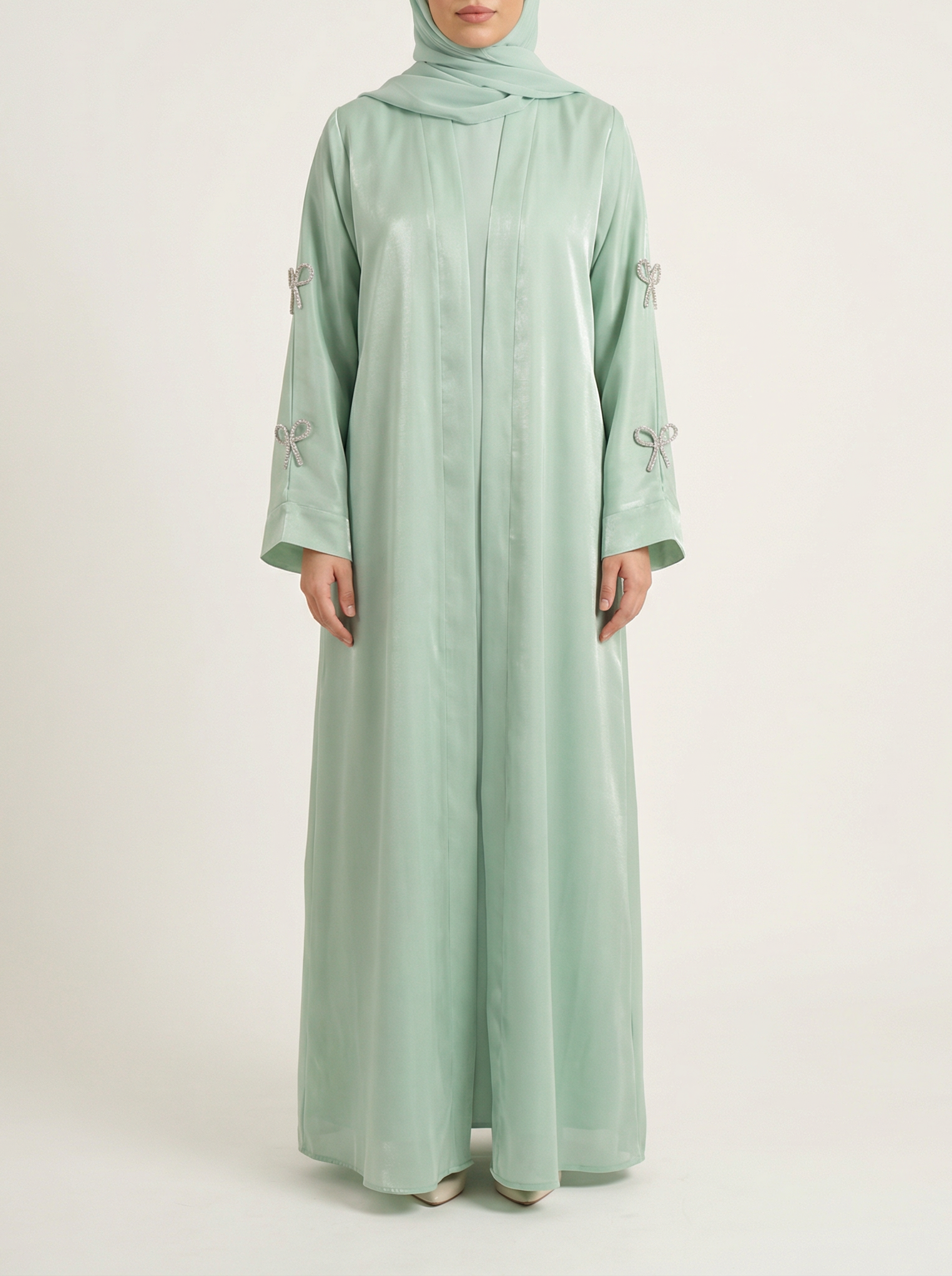 Green Bow Abaya