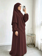 Khimar With Abaya-Maroon
