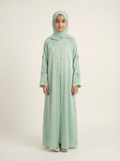 Girls Green Bow Abaya