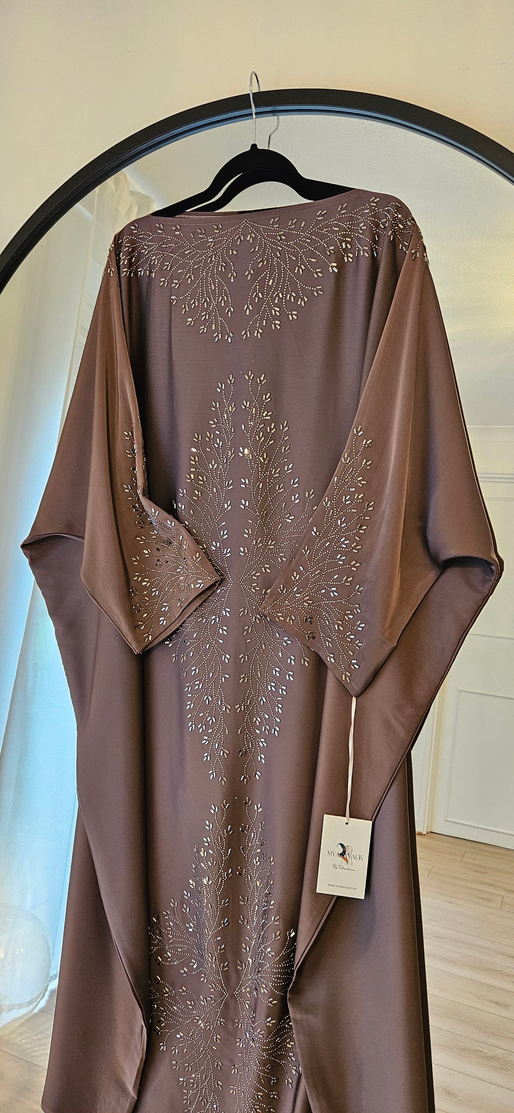 Butterfly Abaya with Belt - Purple
