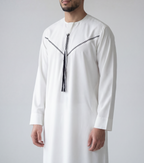 Men's Embroidery White Thobe
