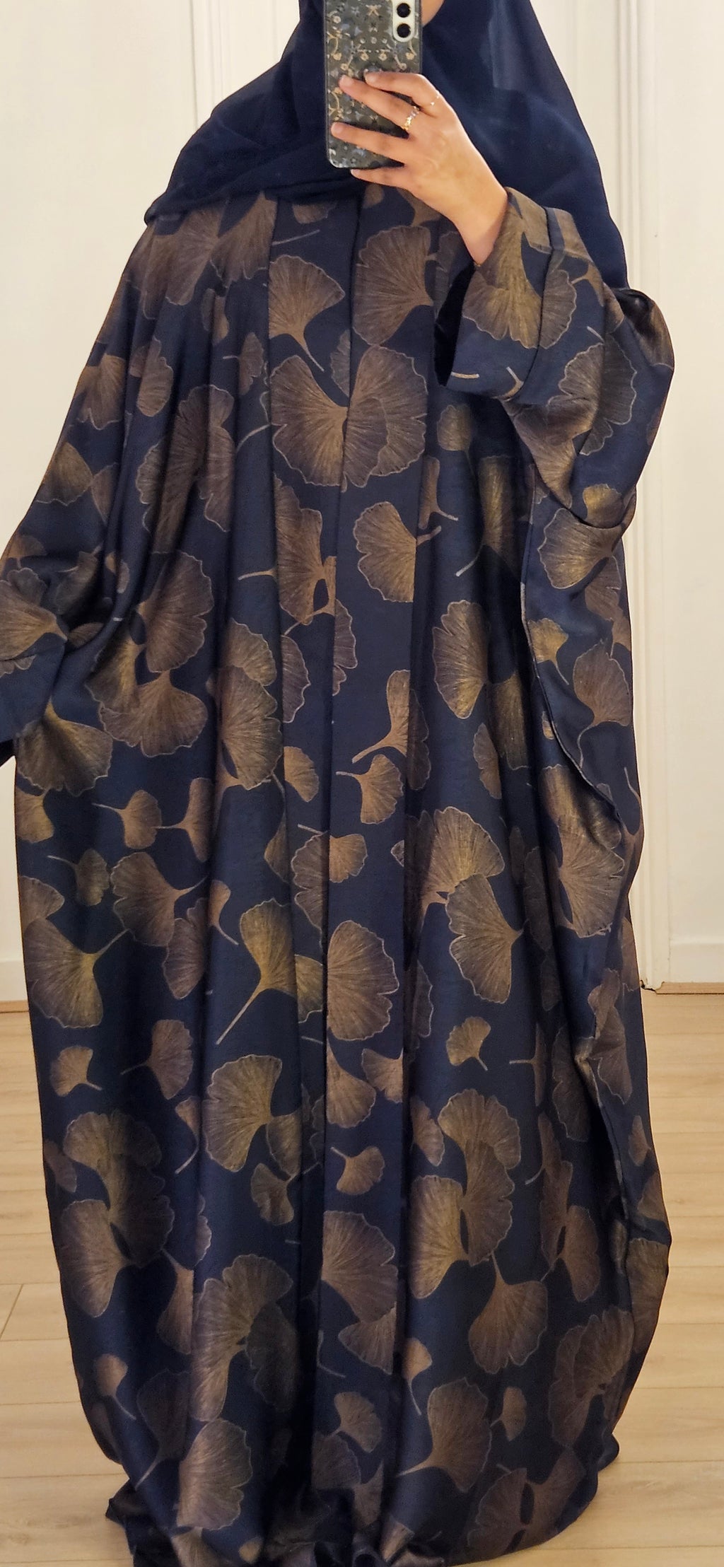 Naila Batwing Abaya In Navy Blue