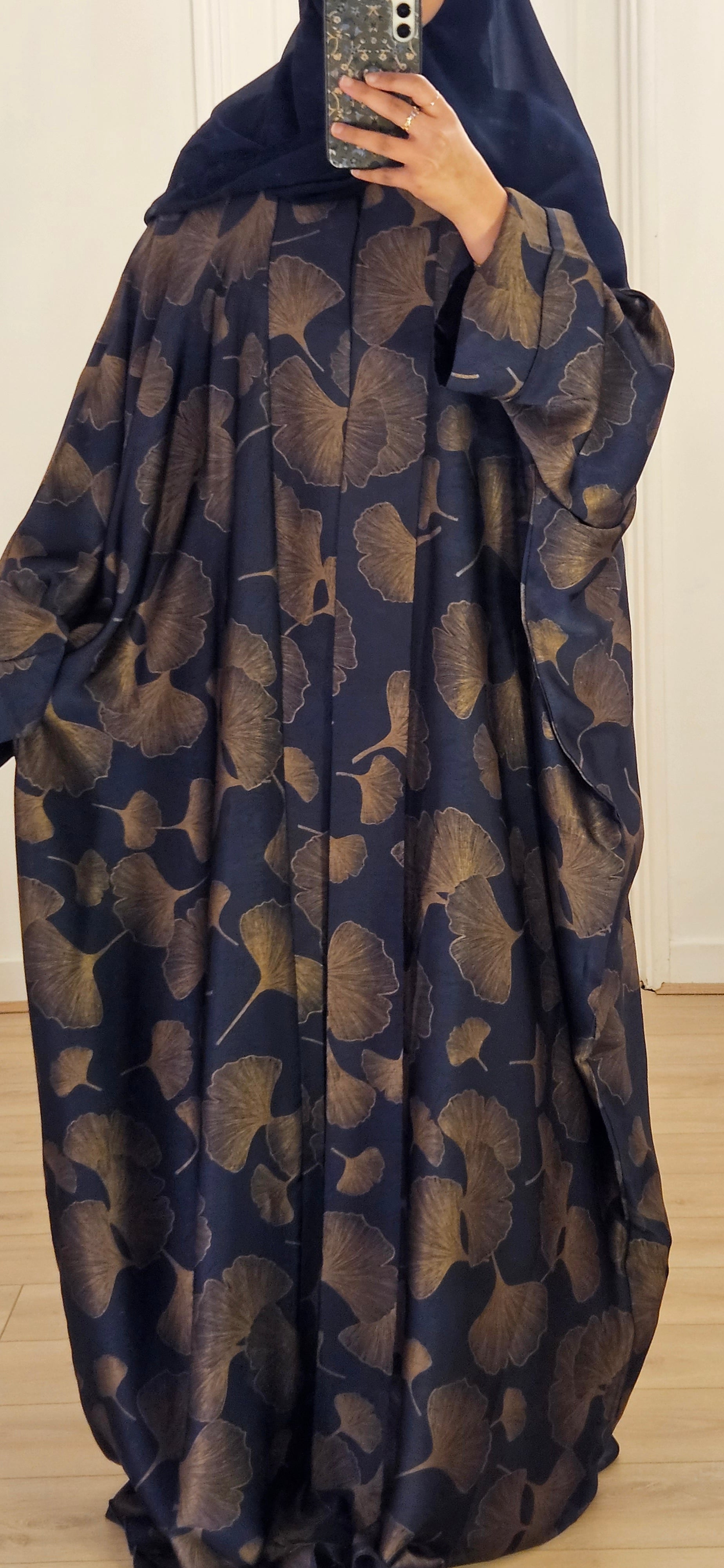 Naila Batwing Abaya In Navy Blue