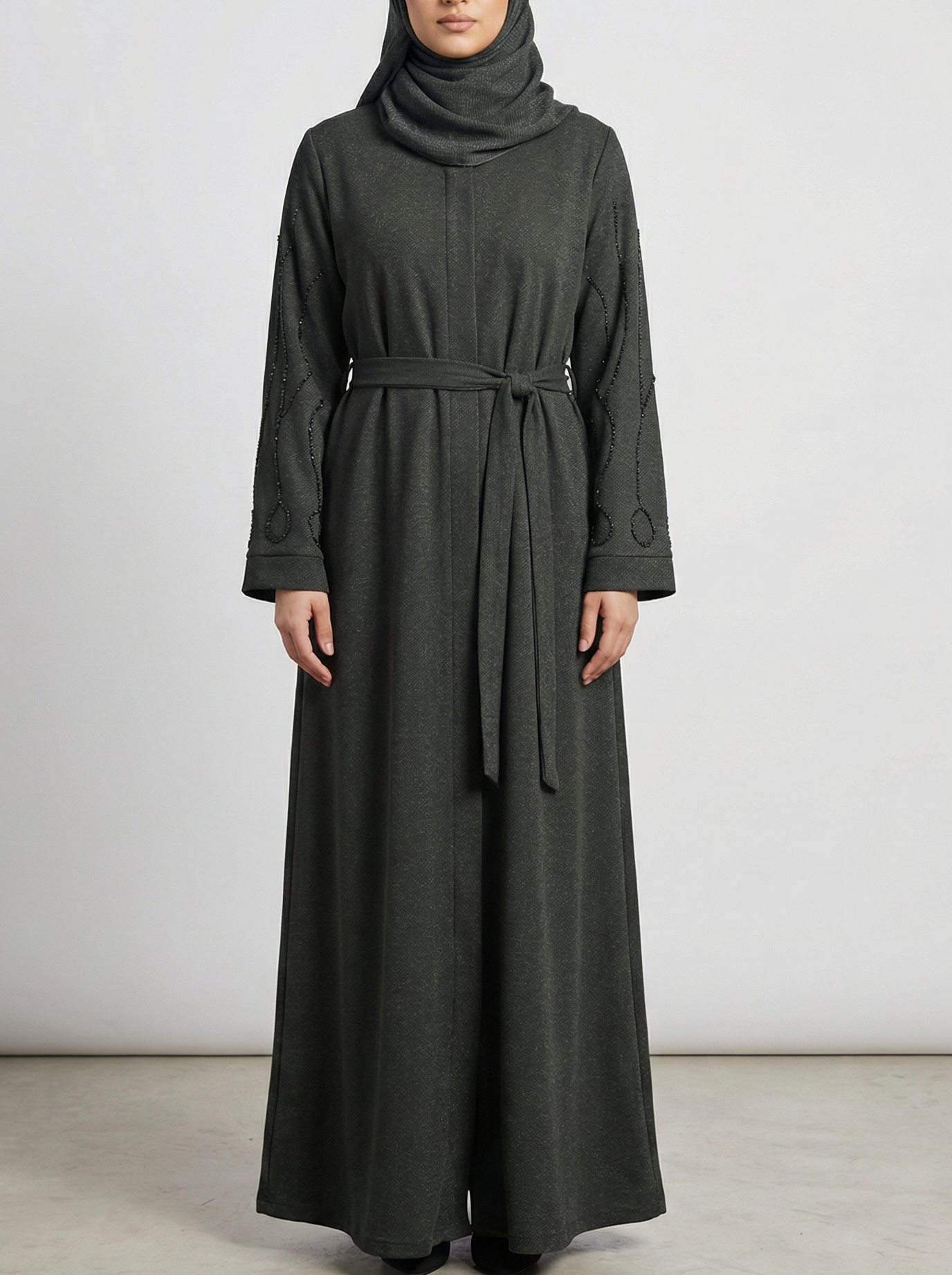 Turkish Abaya In Dark Green