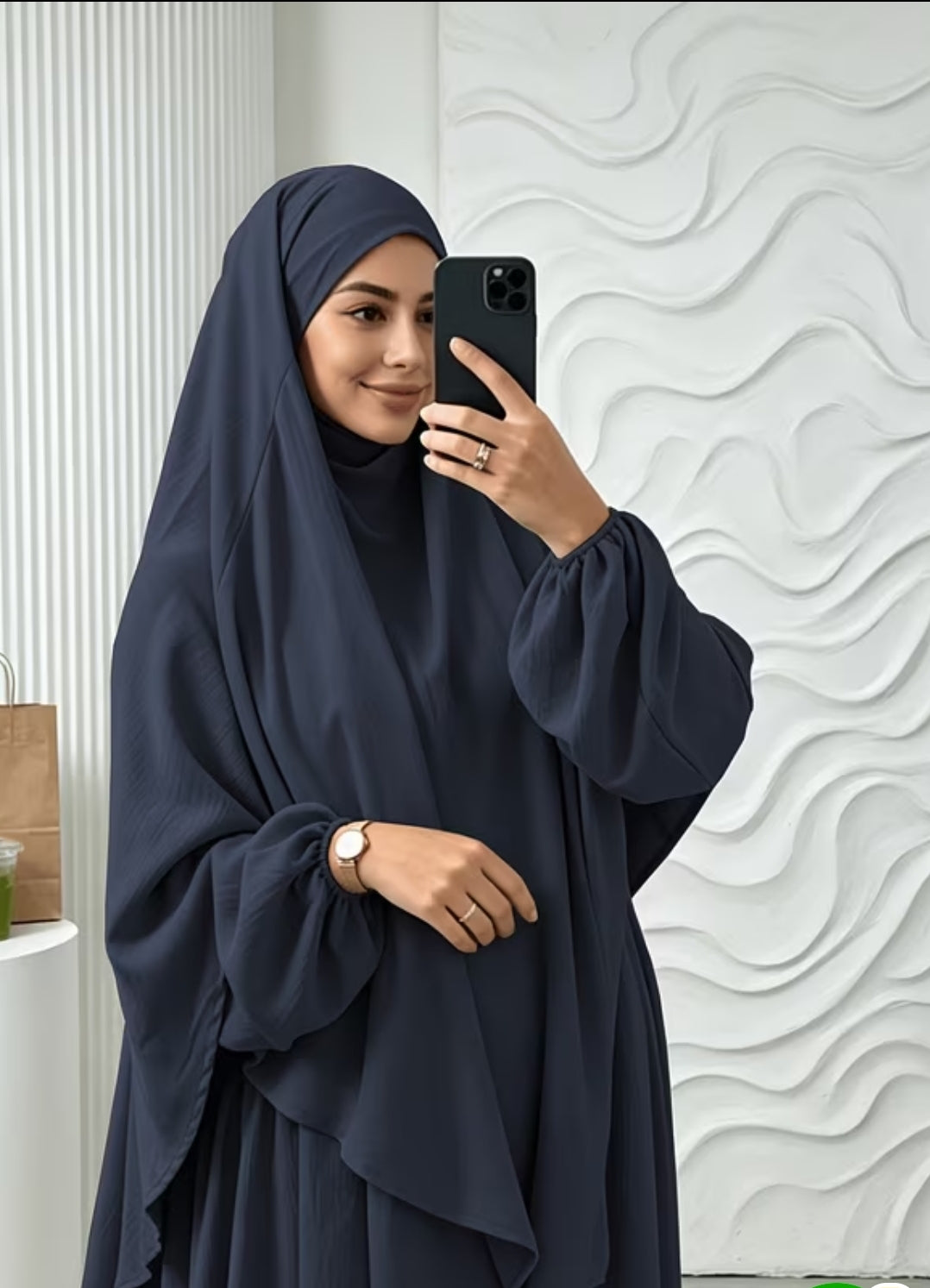 Khimar With Abaya-Navy Blue
