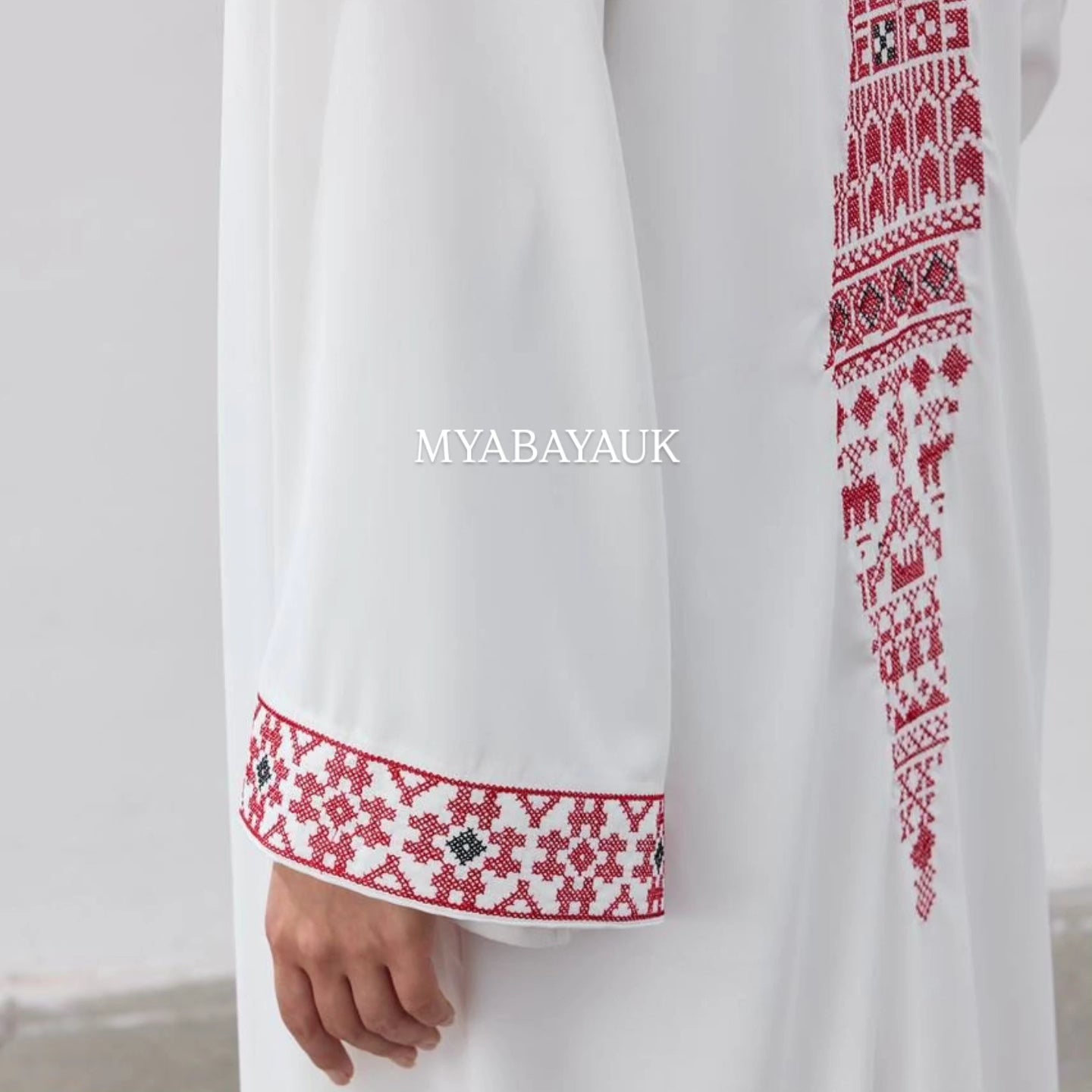 Palestine Abaya in white