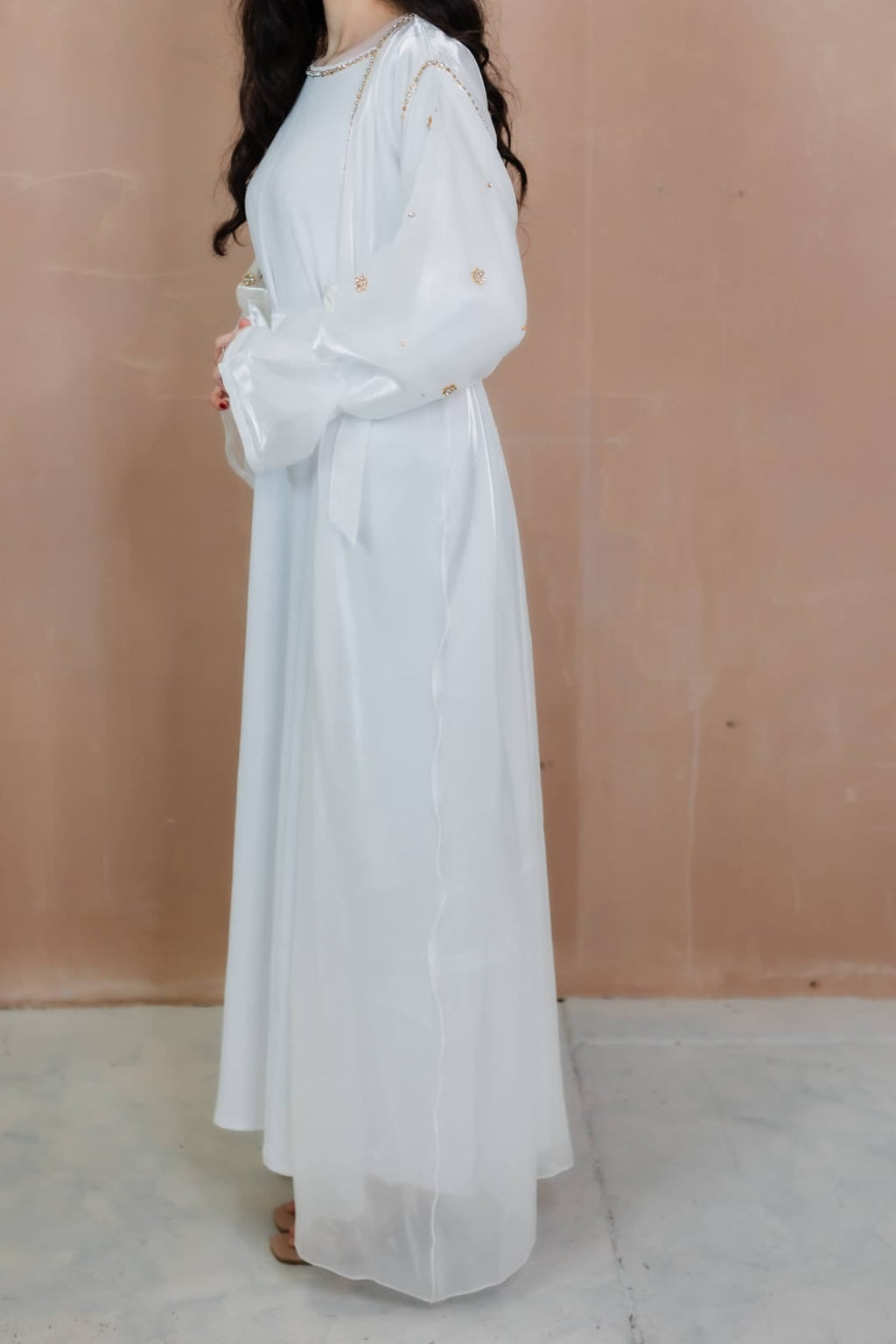 White Shimmer Abaya