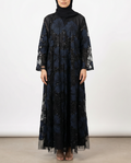 Exclusive Blue Flower Abaya