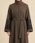 Turkish Abaya In Velvet Brown