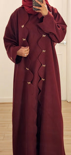 Bow Abaya in maroon