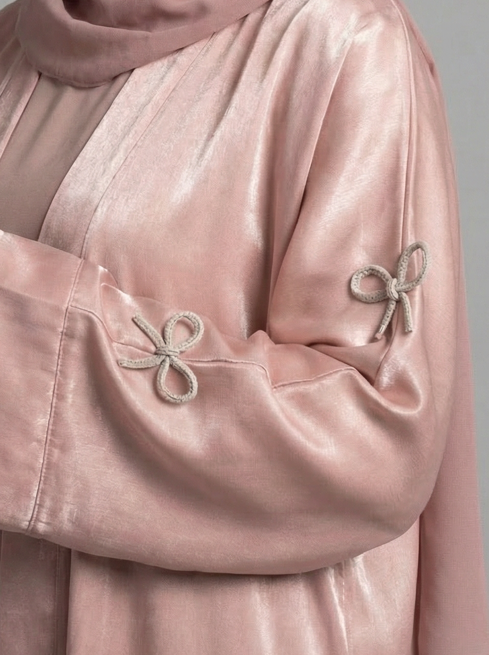 Girls Pink Bow Abaya