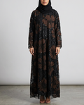 Exclusive Brown Flower Abaya