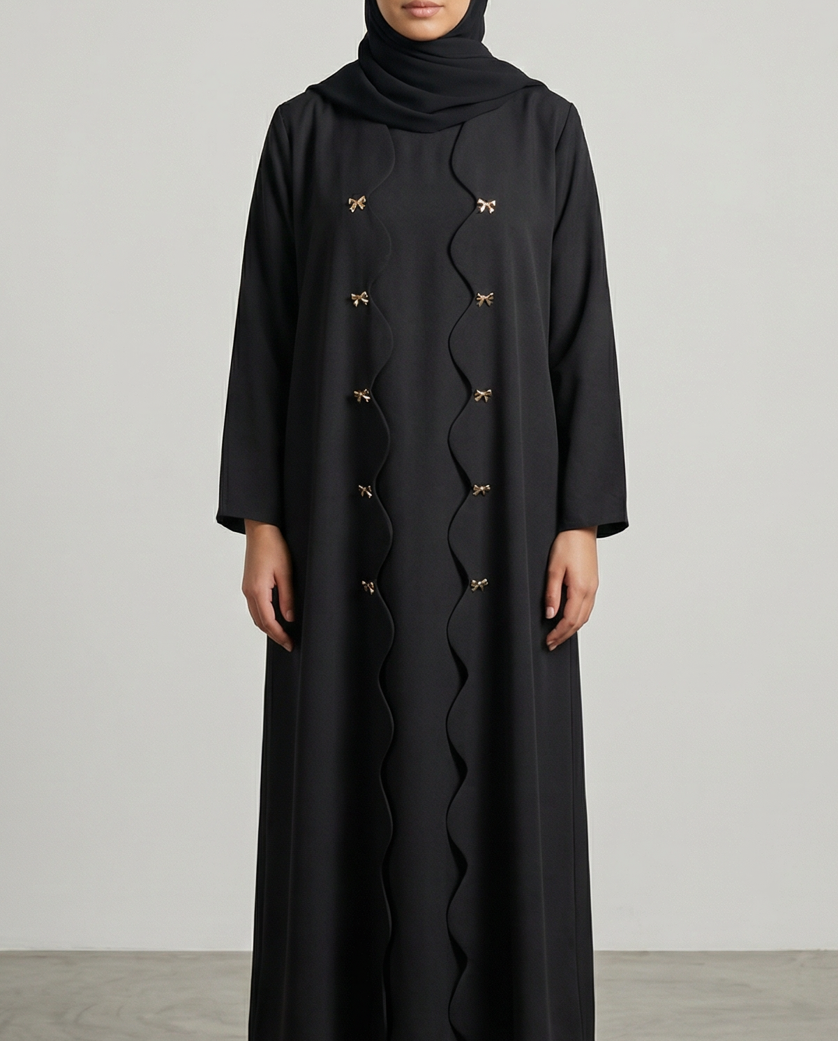 Bow Abaya in Black