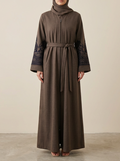 Turkish Velvet Abaya in Brown