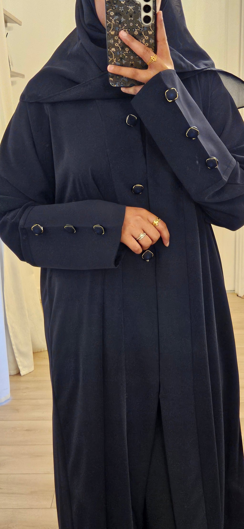 Zara Abaya in Navy