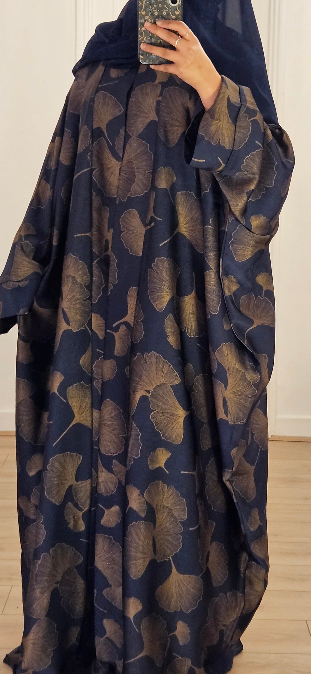 Naila Batwing Abaya In Navy Blue