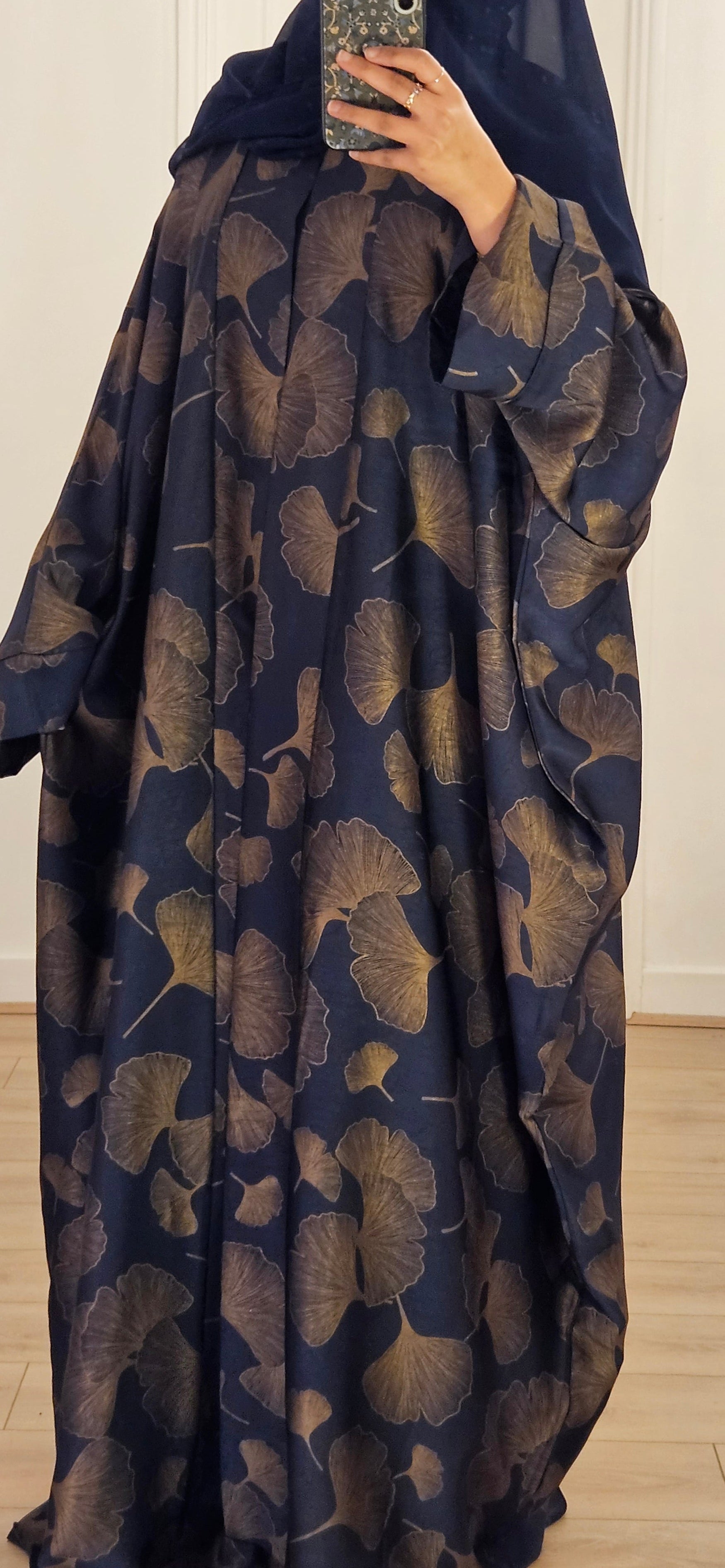 Naila Batwing Abaya In Navy Blue