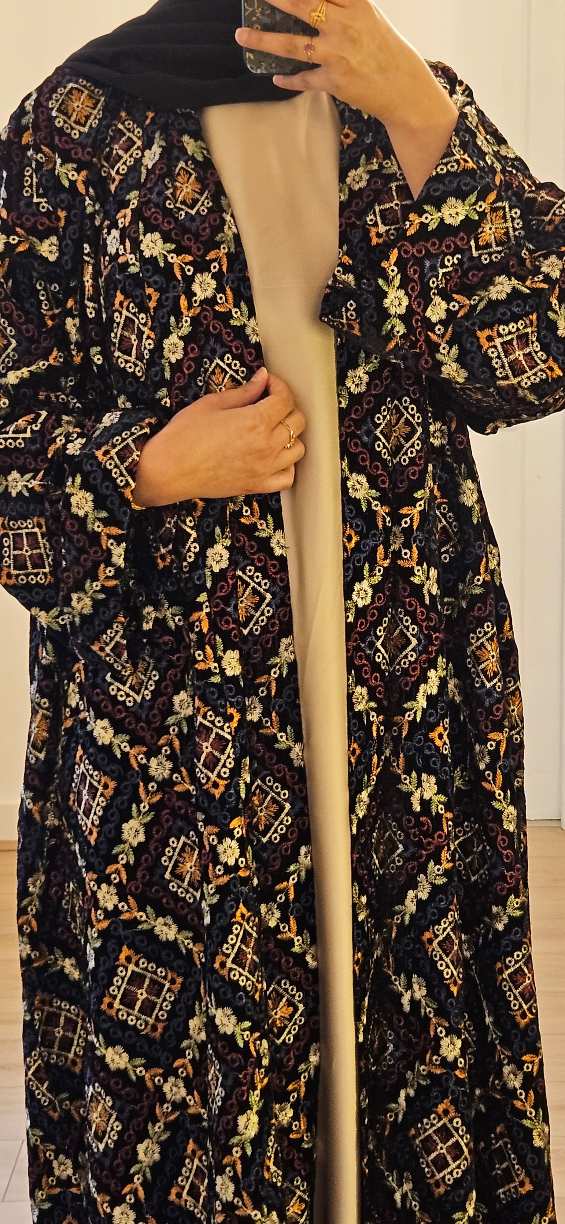 Exclusive Aleeza Velvet Jacket Abaya