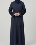 Turkish Velvet Abaya in Navy Blue