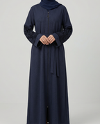 Turkish Velvet Abaya in Navy Blue