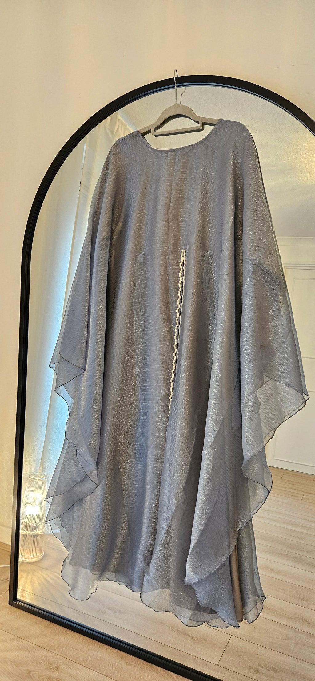Shimmer Cape Abaya - Dusty Blue