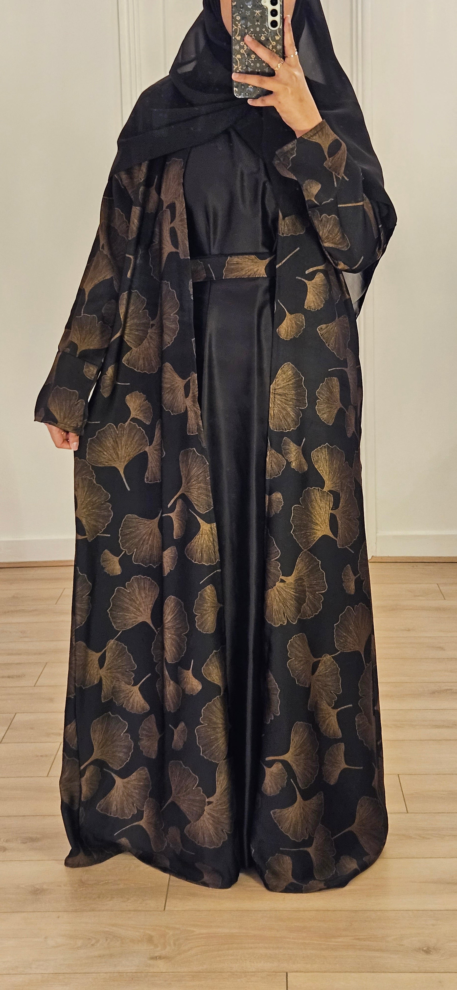 Samia Open Abaya In Black