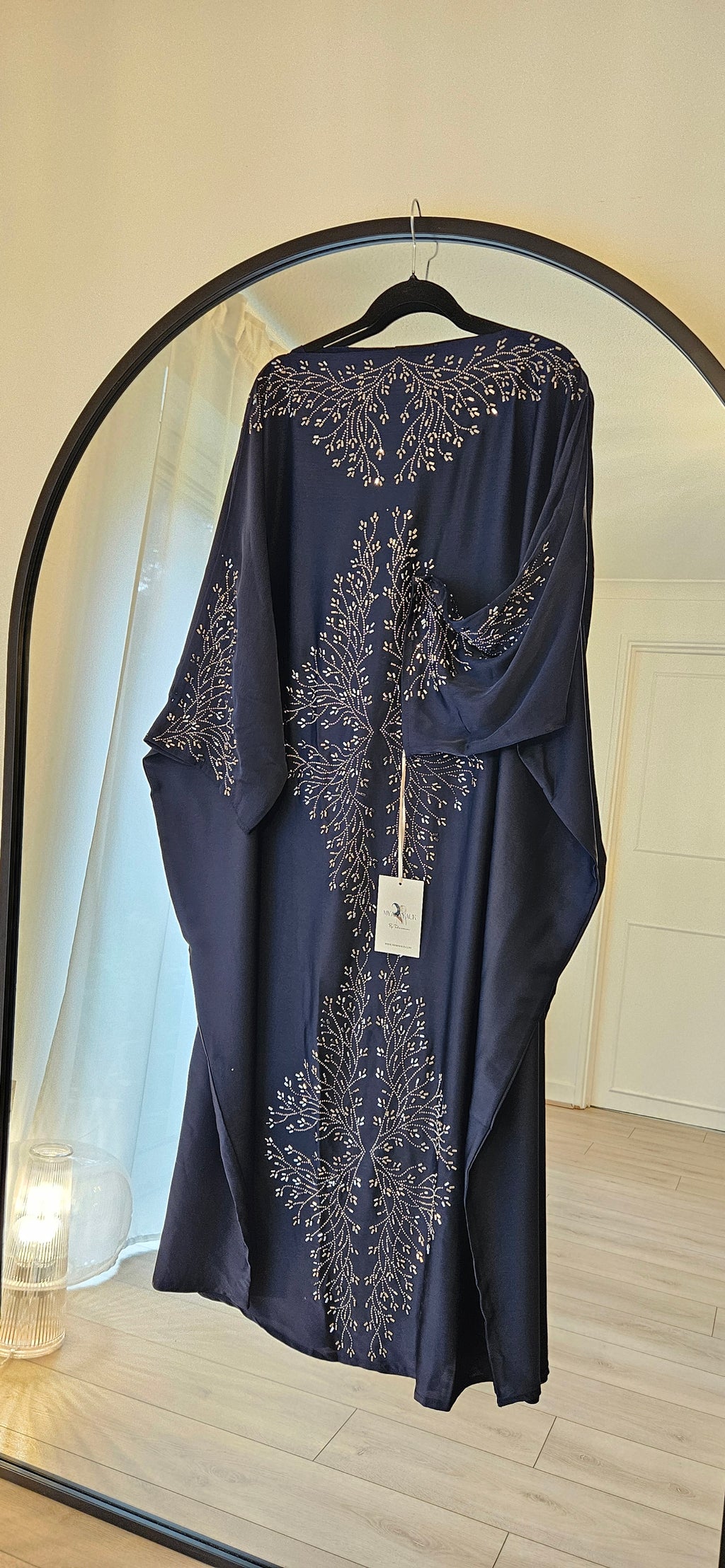 Butterfly Abaya with Belt - Blue