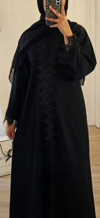 Black Net Abaya With Slip dress
