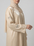 Beige Bow Abaya